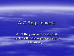 A-G Requirements - Verdugo Hills High School