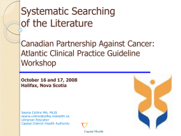 Systematic Searching of the Literature