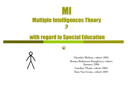 Multiple Intelligences with regard to Special Education