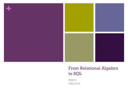 From Relational Algebra to SQL