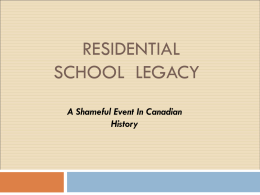 Residential Schools - CGF3M