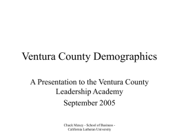 Ventura County Demographics - California Lutheran University