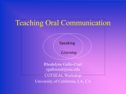 Teaching Oral Communication - Northern Illinois University
