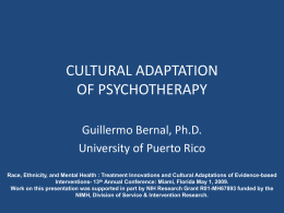 ADVANCES IN THE CULTURAL ADAPTATION OF …