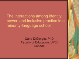 Identity, power, and inclusive practice in a minority