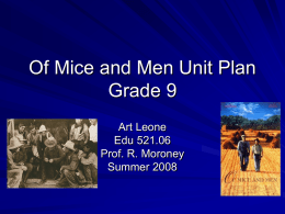 Of Mice and Men Unit Plan Grade 9