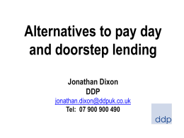 SYHA Loan Fund Options Study July 2012 Jonathan Dixon DDP