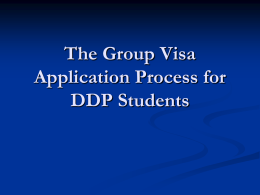 Visa Application Process for DDP Students