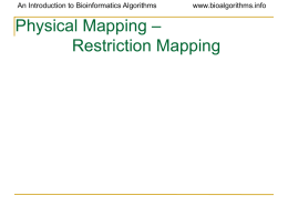 Restriction Mapping - Univerzita Karlova v Praze