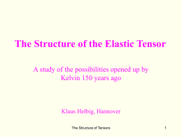 The Structure of the Elastic Tensor