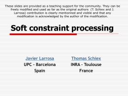 Soft constraint processing - Institut national de la