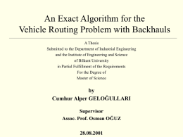 An Exact Algorithm for the Vehicle Routing Problem with
