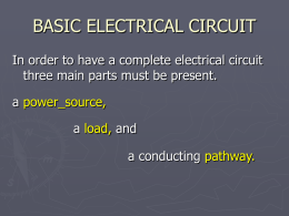 Section 1.3 BASIC ELECTRICAL CIRCUIT
