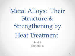 Metal Alloys: Their Structure & Strengthening by Heat