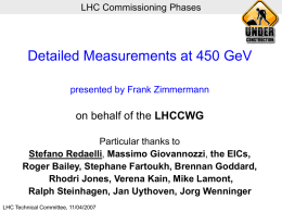 LHC Commissioning Phases: Phase 1-