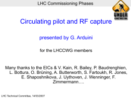 LHC Commissioning Phases: Phase 1-
