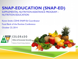 SNAP-Ed Supplemental Nutrition Assistance Program