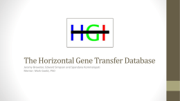 The Horrizontal Gene Transfer Database