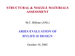 STRUCTURAL & NOZZLE MATERIALS SELECTION