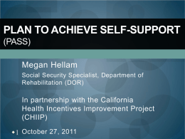 Plan to Achieve Self Support