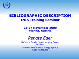 INIS Training Seminar