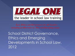 Governance in New Jersey School Districts