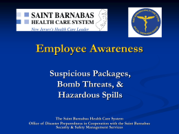 Employee Awareness Suspicious Package & Bomb Threats