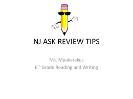 NJ ASK REVIEW TIPS