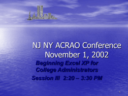 NJ NY ACRAO Conference - Long Island University
