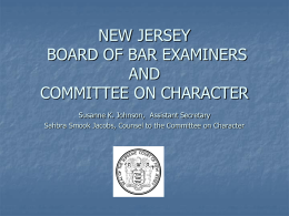 NEW JERSEY BOARD OF BAR EXAMINERS AND COMMITTEE ON CHARACTER