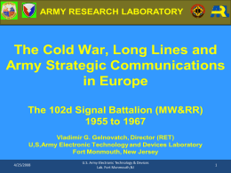 Army Strategic Communication and Long Lines in the Cold