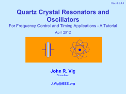 Quartz Resonator & Oscillator Tutorial