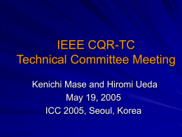 ICC2002 Technical Program Structure Collection of Symposia