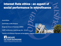 Ethical problems relating to interest rates in microfinance