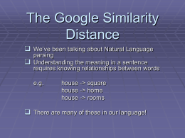 The Google Similarity Distance