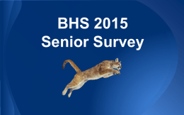 BHS 2015 Senior Survey - VaNDERNOMICS