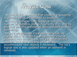 ArrayList Class