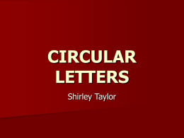Circular letters - english professional's weblog