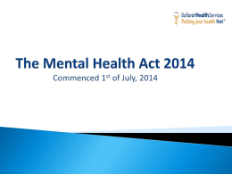 The Mental Health Bill 2014