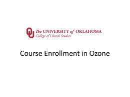 Enrolling for Courses in Ozone