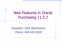 New Features in Oracle Purchasing