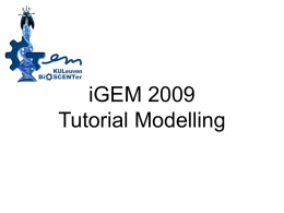 iGEM 2008 Tutorial Modeling