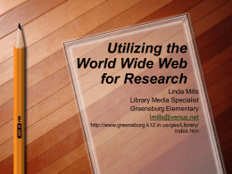 Utilizing the World Wide Web for Research