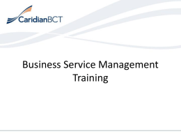 Business Service Management Training