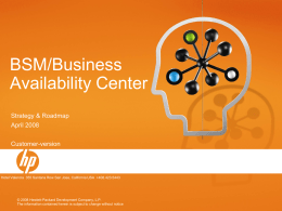 BSM/Business Availability Center Roadmap