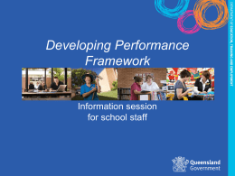 Developing Performance Framework Information session for