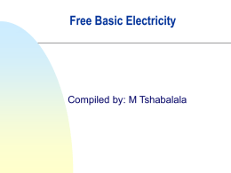 Free Basic Electricity - Association of Municipal