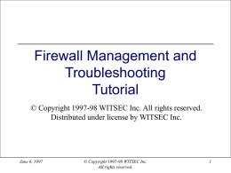 Firewall Troubleshooting