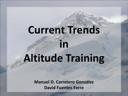 Current Trends in Altitude Training
