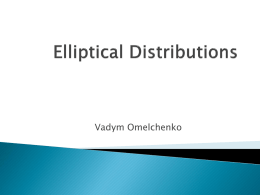 Elliptical Distributions - Univerzita Karlova v Praze